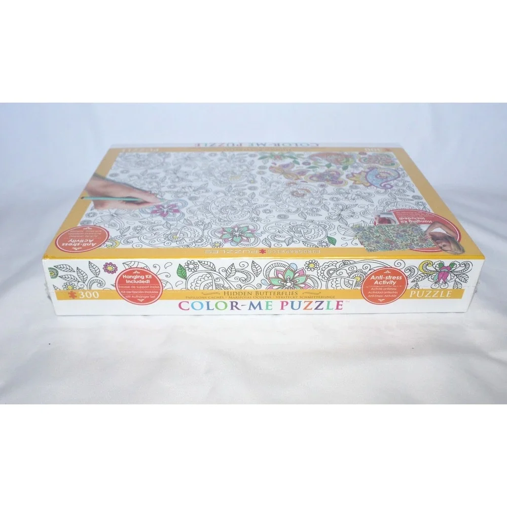 Color Me Puzzle Hidden Butterflies 300 Pc Eurographics Anti Stress Activity NEW